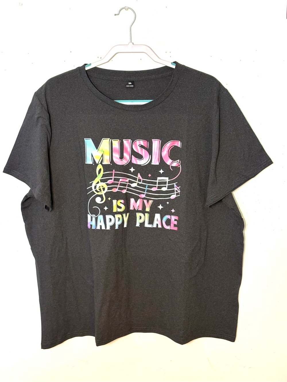 Music Is My Happy Place Rainbow Graphic Tee. Size 3XL. NWT.